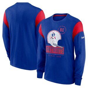 Men's Nike Heathered Royal New England Patriots Slub Rewind Playback Hel…